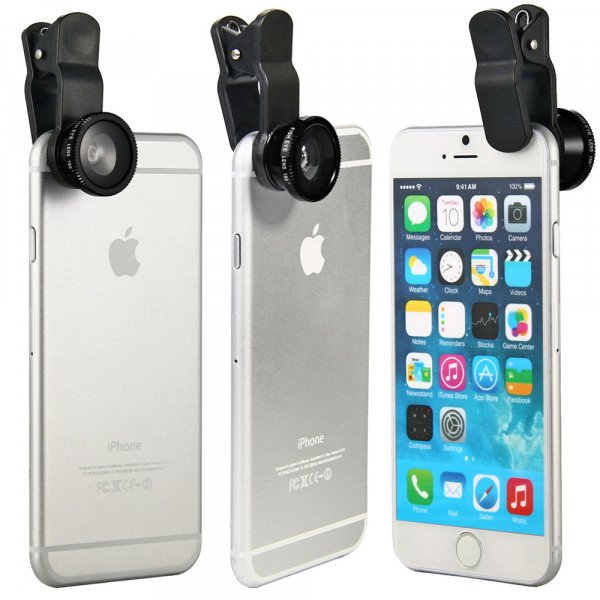 Wholesale Universal Cell Phone Selfie Clip Lens Wide Angle Lens (Black)